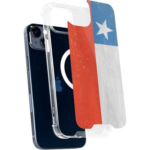 Chile Flag Distressed iPhone 15 Plus MagSafe Case
